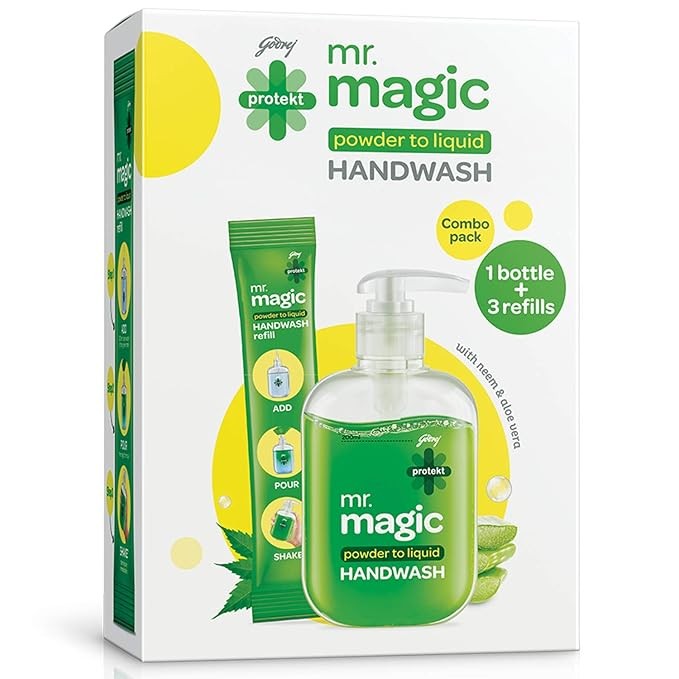 GODREJ - PROTEKT MAGIC HANDWASH POWDER TO LIQUID NEEM & ALOEVERA